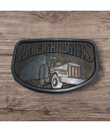 Vintage Raleigh Lights Belt Buckle Metal Trucker 1970s Smoking Truck Tob... - $17.66 CAD