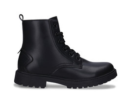 Stivale alla caviglia nero caldo unisex combat motociclista in pelle veg... - $130.86