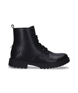 Stivale alla caviglia nero caldo unisex combat motociclista in pelle veg... - €112,73 EUR