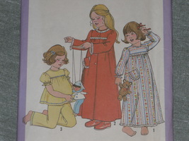 Simplicity Pattern 8170 Girls&#39; Nightgown, Robe &amp; Pajamas Size Large 5-6 Uncut - £5.98 GBP