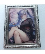 Keqing Genshin Waifu Anime Girl Trading Card SIlver Heavy Metal 3&quot; x 4&quot; - $397.62 MXN
