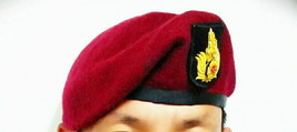 Royal Thai army Ranger Red Beret hat Headgear Soldier - £52.09 GBP