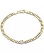 .30ct G SI 14K Yellow Gold Emerald Cut Diamond Cuban Bracelet 7" Long - $2,500.00