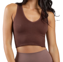 90 DEGREE BY REFLEX Women&#39;s SEAMLESS V-NECK CROP RIBBED TANK TOP Size XL... - £12.50 GBP