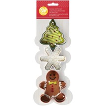 Wilton Cookie Cutters 3/Pkg-Tree, Gingerbread Man &amp; Snowflake - £16.90 GBP