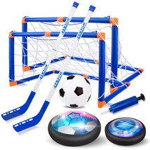 3-In-1 Hover Hockey Soccer Ball Kids Toys Set, Led Lights Floating Air Football, - £43.95 GBP