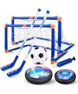 3-In-1 Hover Hockey Soccer Ball Kids Toys Set, Led Lights Floating Air F... - £43.14 GBP