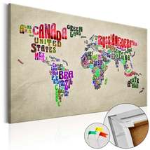 World Map Cork Pin Board - Planet Earth In Words - £86.49 GBP+