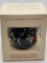 1985 Vintage Hallmark Glass Ornament Love, The Spirit of Christmas Original Box - $11.30