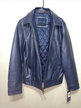 Tommy Hilfiger Men&#39;s Vegan Leather  Bomber Jacket Coat NAVY Size S NEW - $102.02