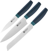 Henckels Zwilling Now S 3pc Pre-Pack Blue Bread Chef Paring Friodur Steel - £66.50 GBP
