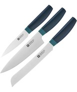 Henckels Zwilling Now S 3pc Pre-Pack Blue Bread Chef Paring Friodur Steel - £66.66 GBP