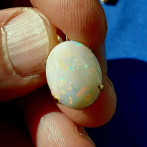 Earth mined Australian Opal Deco Design Pendant 14k Gold Charm - £1,660.77 GBP