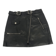 Forever 21 Women&#39;s Faux Black Leather Mini Skirt Size Small - £14.62 GBP