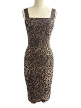 Dolce &amp; Gabbana Side Zip Sleeveless Square Neck Leopard Silk/Spandex Dress - $197.99