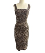 Dolce &amp; Gabbana Side Zip Sleeveless Square Neck Leopard Silk/Spandex Dress - $270.79 CAD