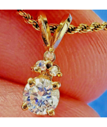 Earth mined Diamond Deco Pendant Medallion Solitaire Necklaces 14k Gold ... - $5,864.30 CAD