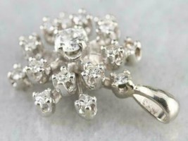 1.50 KT Diamanti Finti Grappolo Fiocco di Neve Ciondolo 14k Placcato Oro Bianco - £88.85 GBP