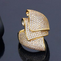 Big Ring Luxury Conch Design Zirconia Stones Women Wedding Party Jewelry High Qu - £25.69 GBP