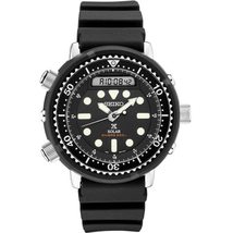 SEIKO SNJ031 Hybrid Dive Watch for Men - Prospex - Solar, with Black Dial, Light - £386.90 GBP