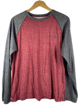 Columbia Raglan Baseball Sleeve Shirt Medium Mens Colorblock Red Gray Lo... - $37.22
