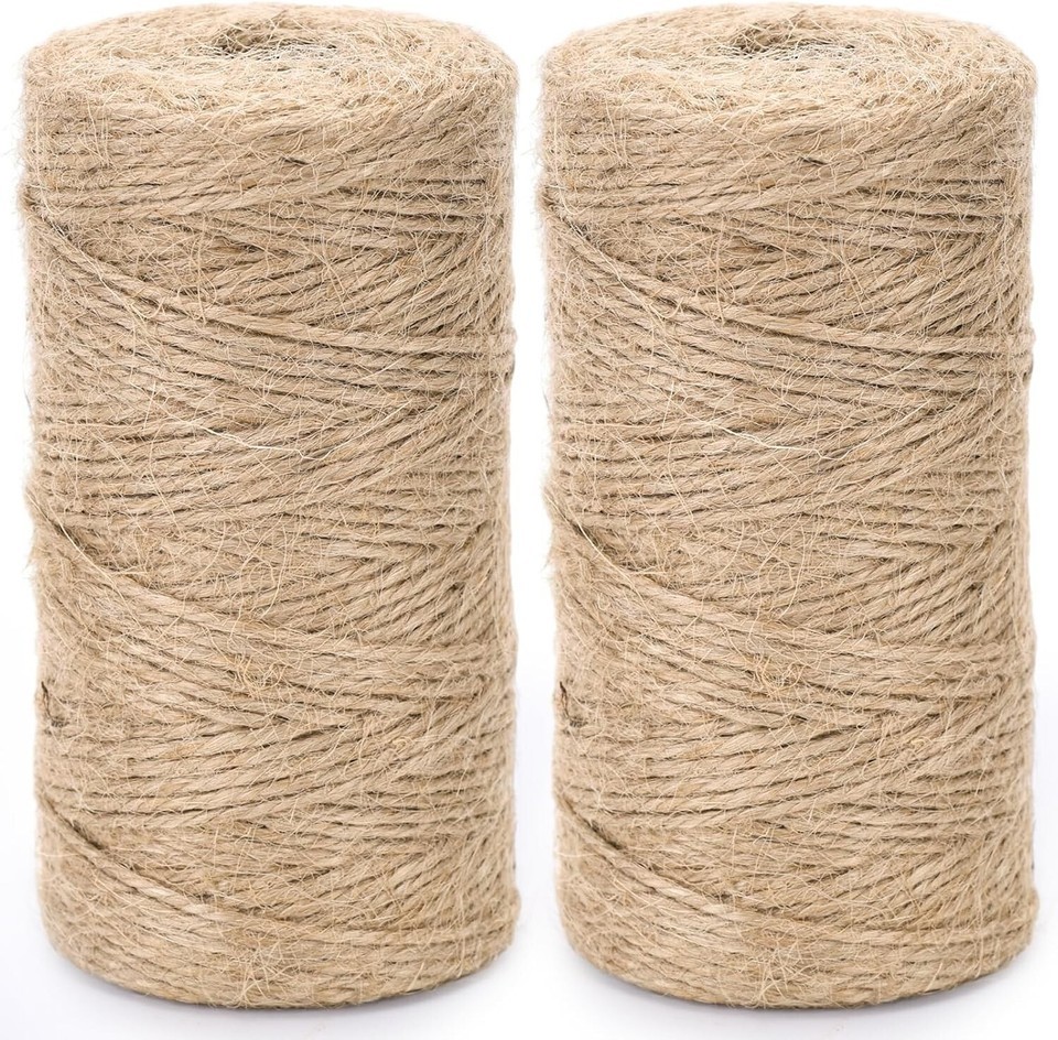 VGOODALL 2PCS Natural Jute Twines, 328 Feet Long Brown Twine Rope - $7.92