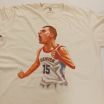 Nikola Jokic #15 Denver Nuggets Men's L Cream Heavyweight Cotton Graphic T-Shirt image 9