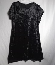 Torrid Women&#39;s Black Crush Velvet Short Sleeve High Low Hem Dress Size 2... - £22.75 GBP