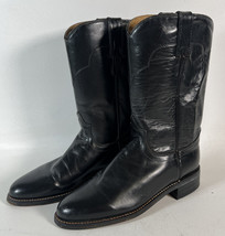 Ladies Tony Lama Black Leather Round Toe Roper Western Boots Size 5 B VGC - £19.45 GBP