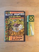 Vintage 50s/60s Linoleum Cutters Tool Set and Block Printing Booklet - £11.99 GBP+