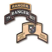 ARMY 75TH REGIMENT RANGER EXCELLENCE 3.75&quot; MEDALLION GOLD CHALLENGE COIN - £31.59 GBP