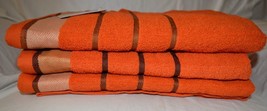 Set Of Three Stripped Bath Towel 27”x 54” Avail. Twelve Different Colors - £27.23 GBP