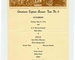 American Express Banner Tour Menu 1941 The Palace Hotel San Francisco Ca... - $27.72