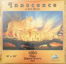 Sunsout New Sealed 1000 PC Jigsaw Puzzle Innocence by John Naito Lioness &amp; Cubs - £20.44 GBP