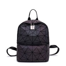 Women Backpa Bao Bag Luminous Geometric Backpack For Teenage Girls School Bag Ho - £30.27 GBP