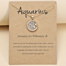 Aquarius  - Zodiac Sign -Constellation - Zodiac - Gold Necklace - Zodiac Jewelry - £11.19 GBP