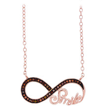 10k Rose Gold Red Diamond Infinity Smile Love Anniversary Fashion Necklace 1/10 - £204.06 GBP