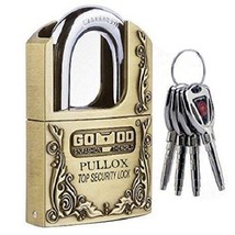 Cylindrical, Key Padlock (Golden Polished Finish) hard steel key padlocks 4 Keys - £39.56 GBP