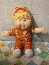 Vintage Cabbage Patch Kid Girl HASBRO Gold Hair Blue Eyes 1991 Tongue Ou... - £115.90 GBP