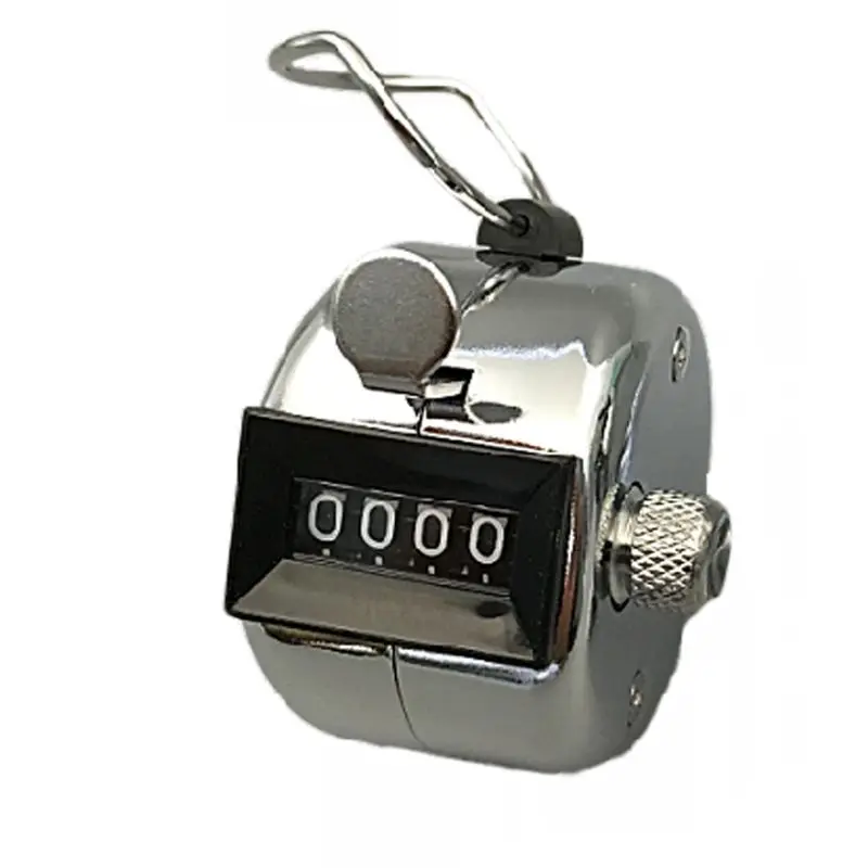 Hand Tally Counter Stainless Steel 4 Digit Mechanical Clicker with Finger Ring   - £130.39 GBP