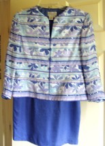 Suit Ladies Womens Adrianna Papell Silk Blue Lavender Sz 6P Nwot - £17.97 GBP