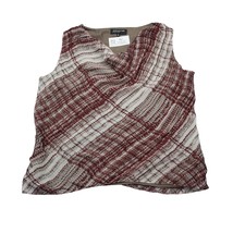 Jones New York Shirt Womens 16 Multicolor Sleeveless Plaid V Neck Pullover Top - £14.69 GBP