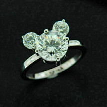 Micky Mouse Engagement Ring 2.50Ct Simulated Diamond White Gold Plated in Size 8 - £102.98 GBP