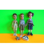 Lot of 3 Bratz Boy Dolls Plus Accessories, Shoes &amp; Clothes Good Condition - £14.15 GBP