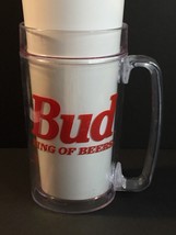Budweiser Bud King Of Beers Beer Mug Clear Plastic with Logo ThermoServe... - $7.89