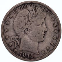 1915-D 50C Barber Half Dollar in Fine Condition, Natural Color, Full LIB... - $74.19