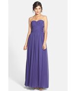 JS Boutique Strapless Ruched Chiffon Gown Dress Sz 6 Royal - $76.23