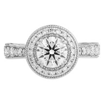 1.50 Ct Round Lab Grown Diamond Engagement Ring 14K White Gold Women VVS-VS-FG - £791.13 GBP