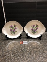 Two Beautiful Antique Purple Flower Royal Vale Plates Made In England. - £11.99 GBP