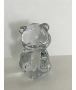 Fenton Clear Glass Sitting Bear Paperweight Figurine - $10.99